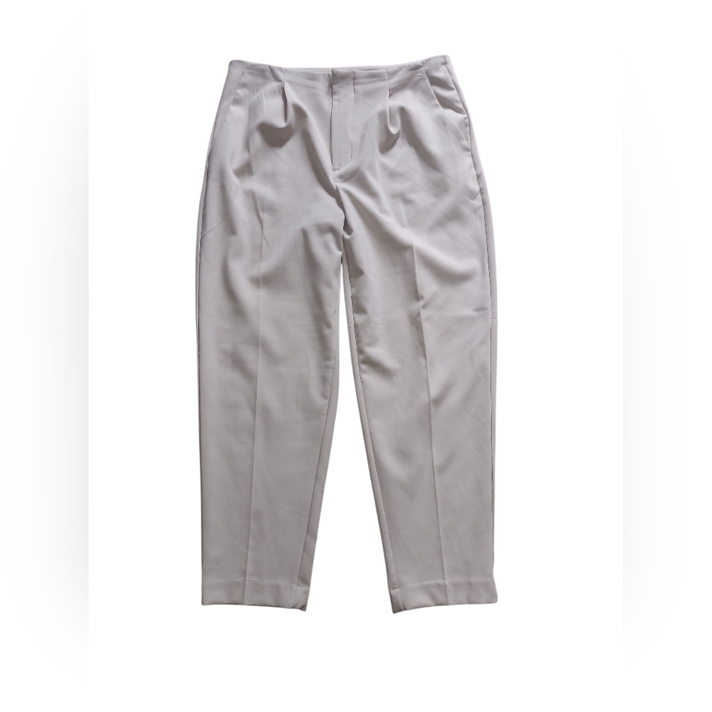 Womens High Rise Tailored Slacks Beige Size 12